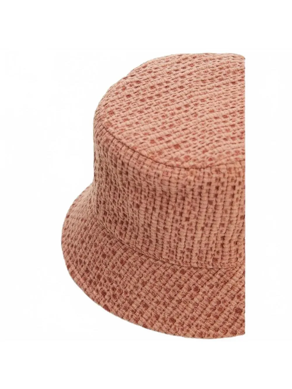 Mango Cotton Texture Bucket Hat CORAL ORANGE PINK NWT